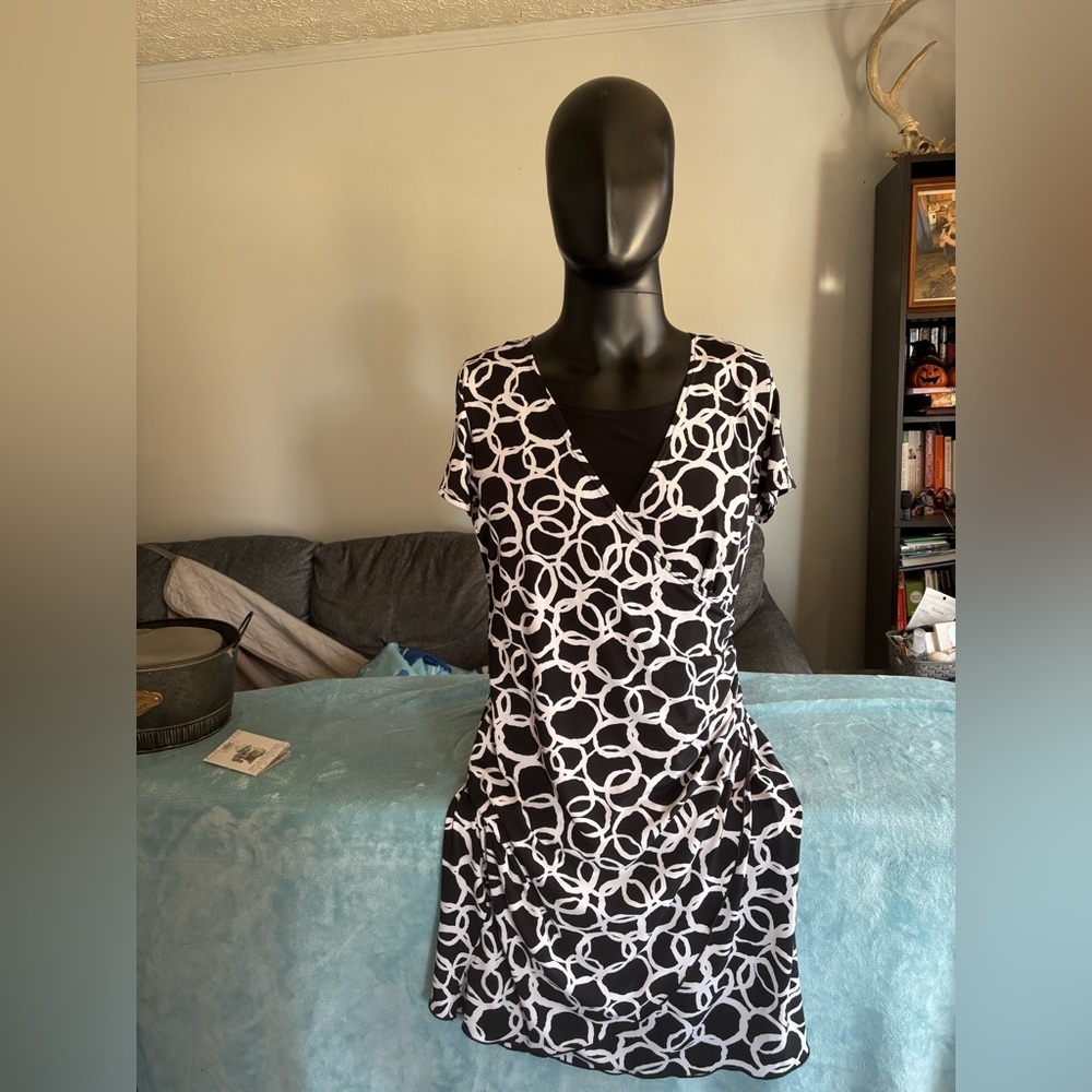 Kim Rogers Monochrome Patterned Dress